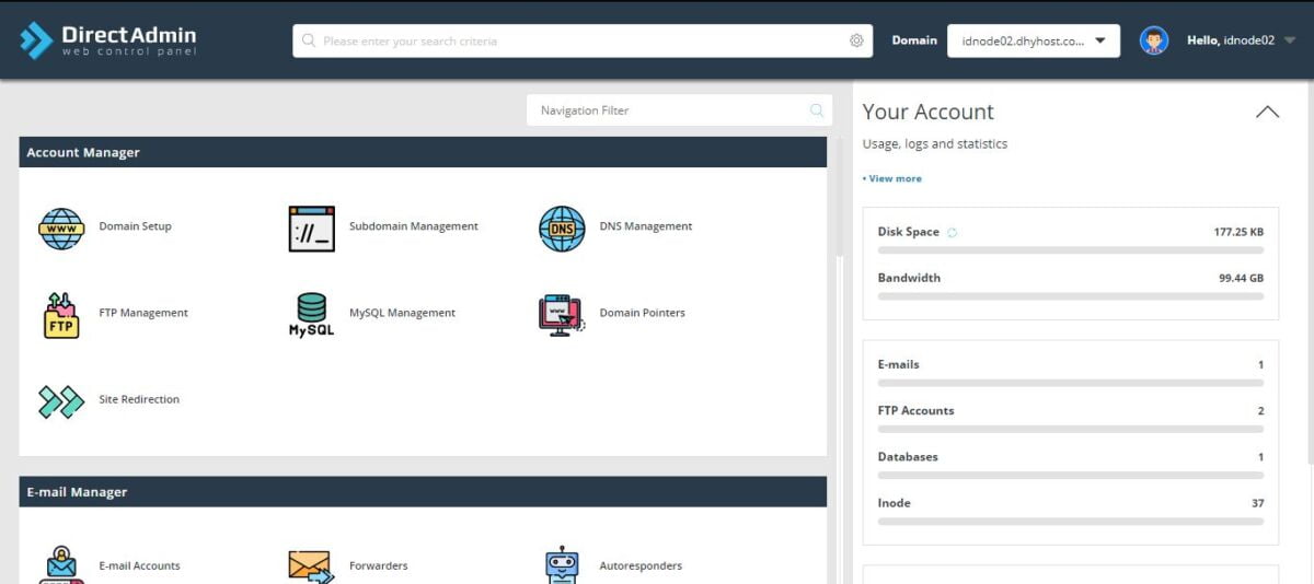 cloud hosting directadmin